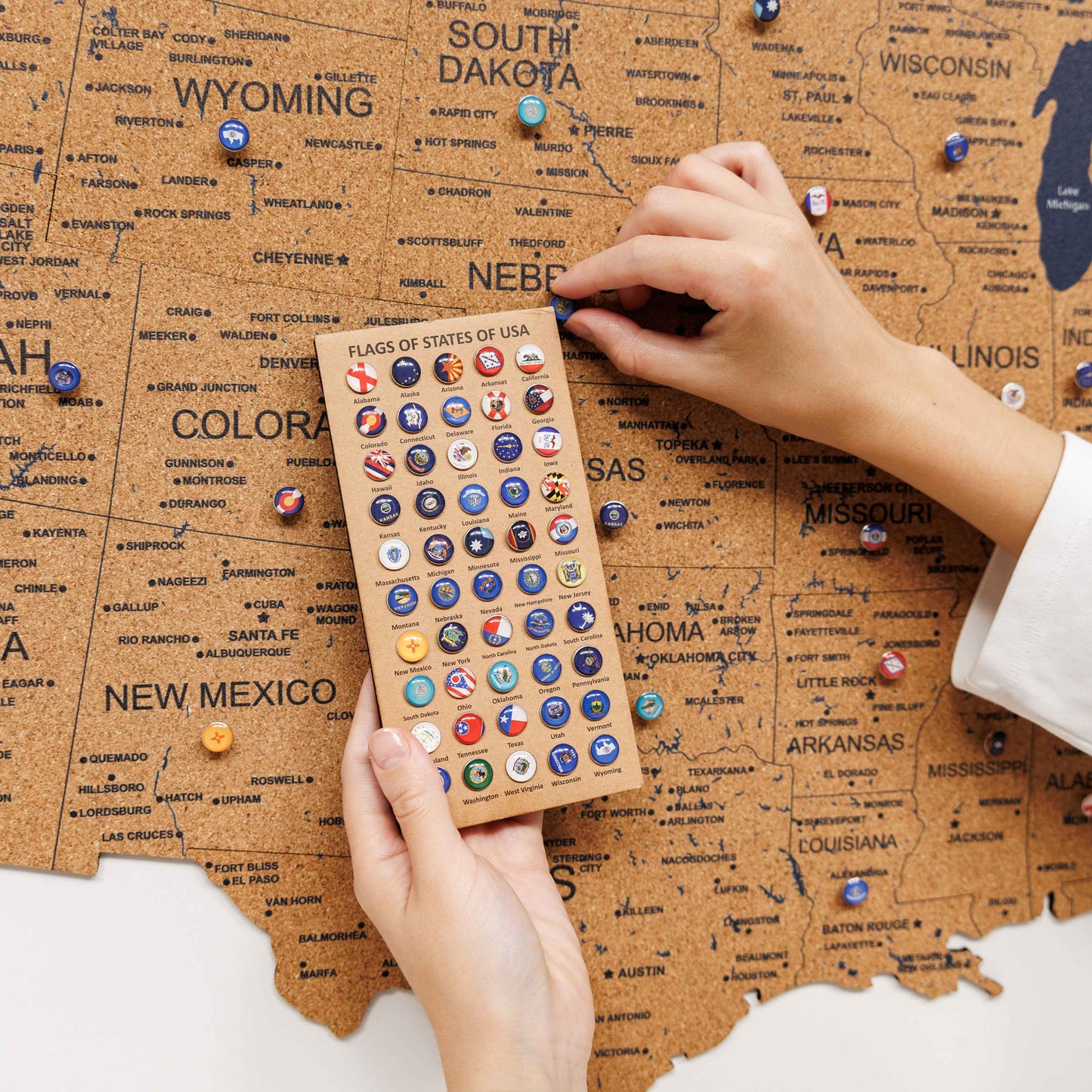 Wooden USA Map Wall Art - Natural Finish