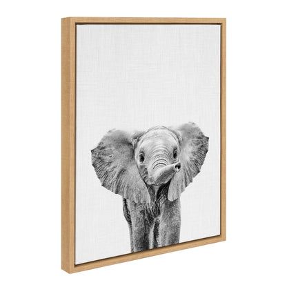 Sylvie Baby Elephant Framed Canvas by Simon Te