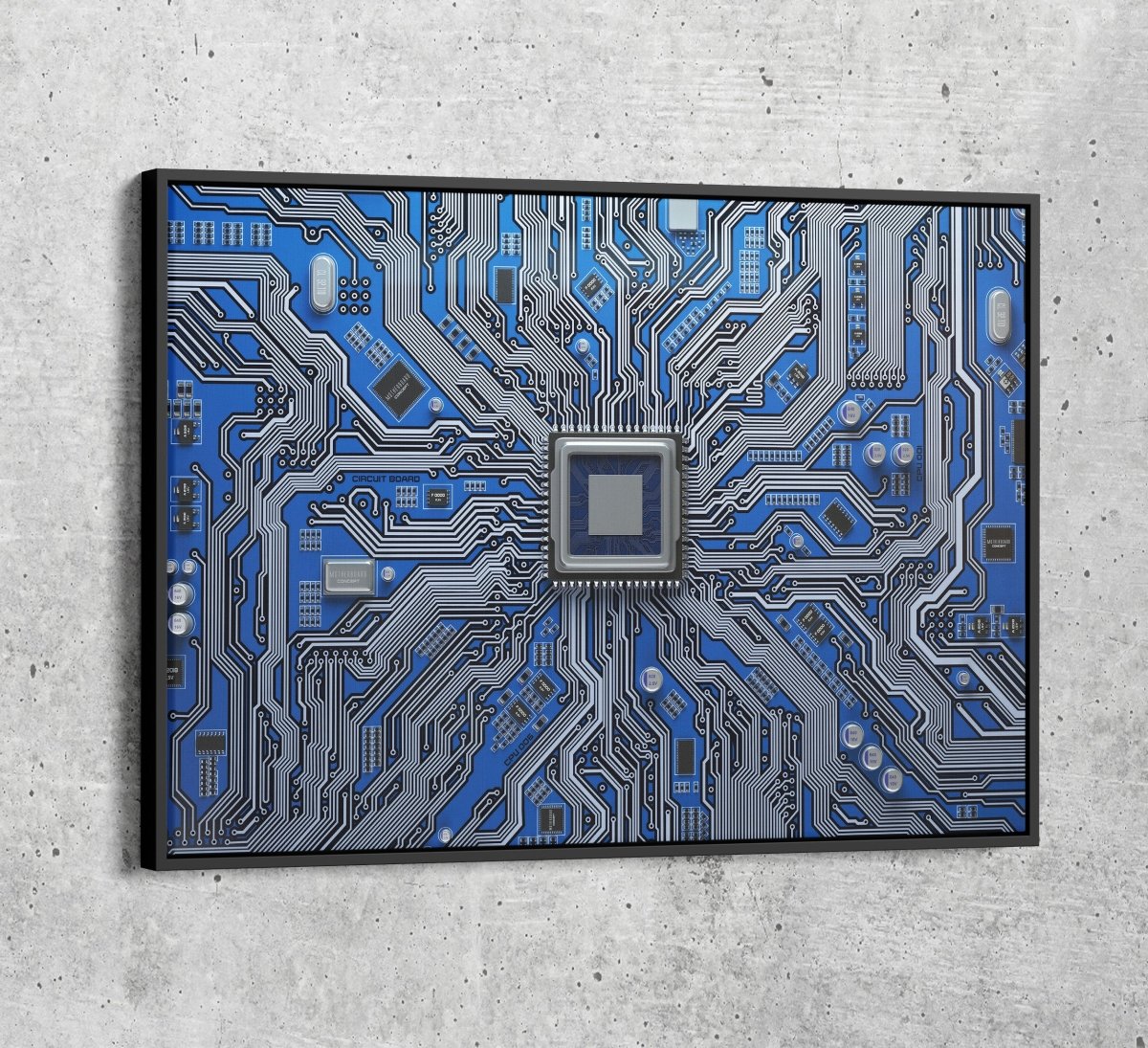 Computer motherboard CPU circuit board canvas wall art