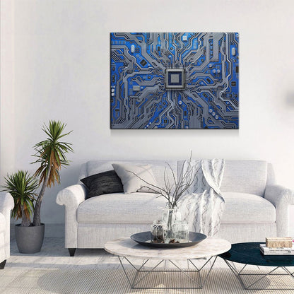 Computer Motherboard CPU Canvas Wall Art