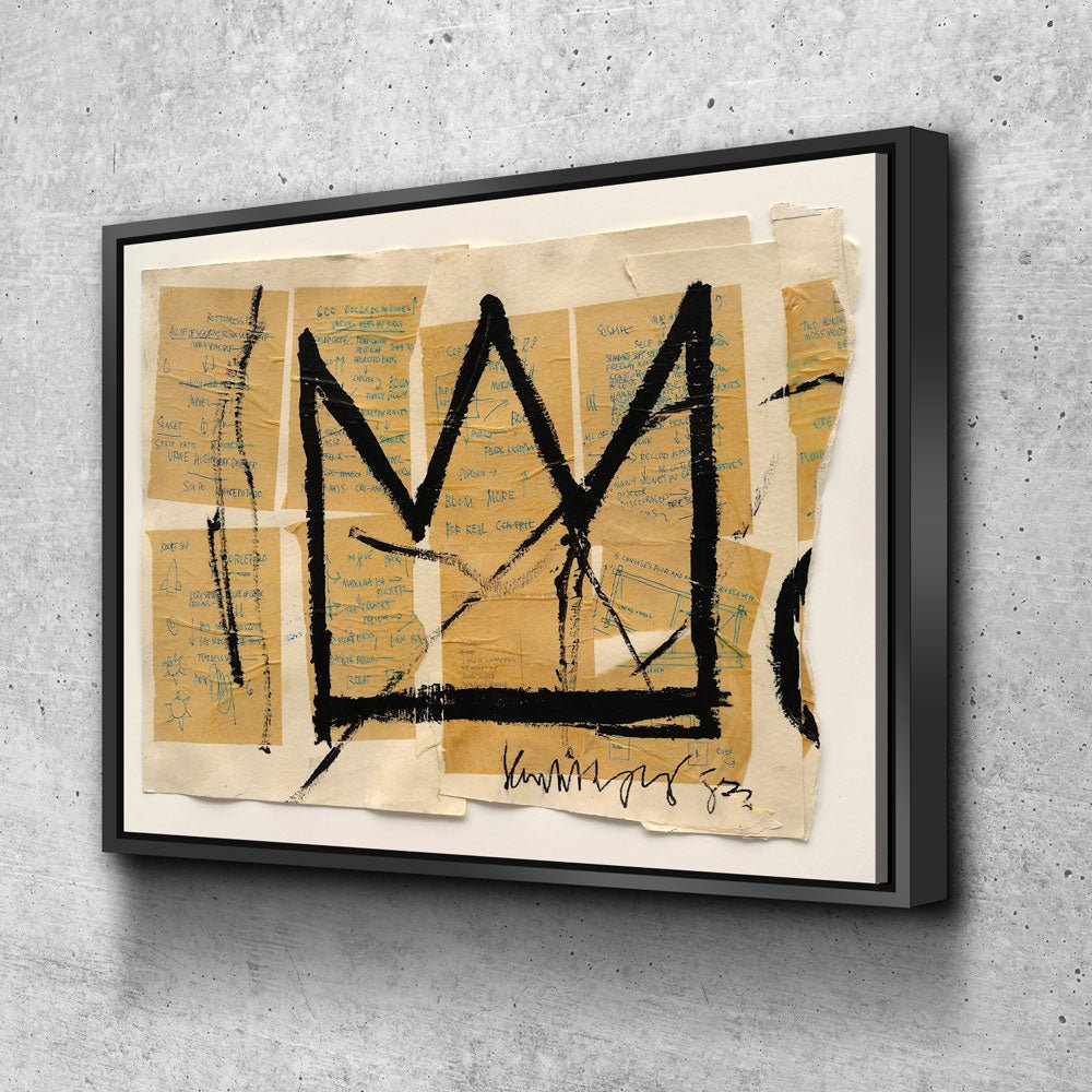 Crown abstract modern neo-expressionist canvas wall art