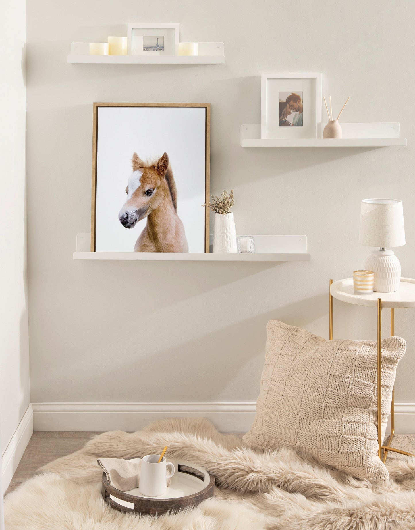 Baby Horse Foal Framed Canvas Wall Art, Nursery Decor