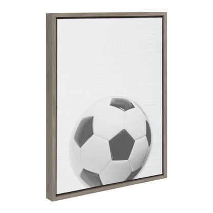 Vintage Soccer Ball Framed Canvas Wall Art