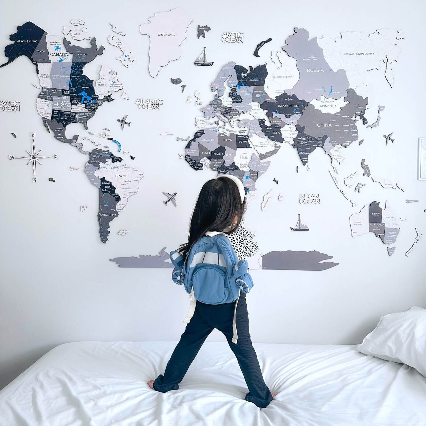 3D Wooden World Map Wall Art - Nordik