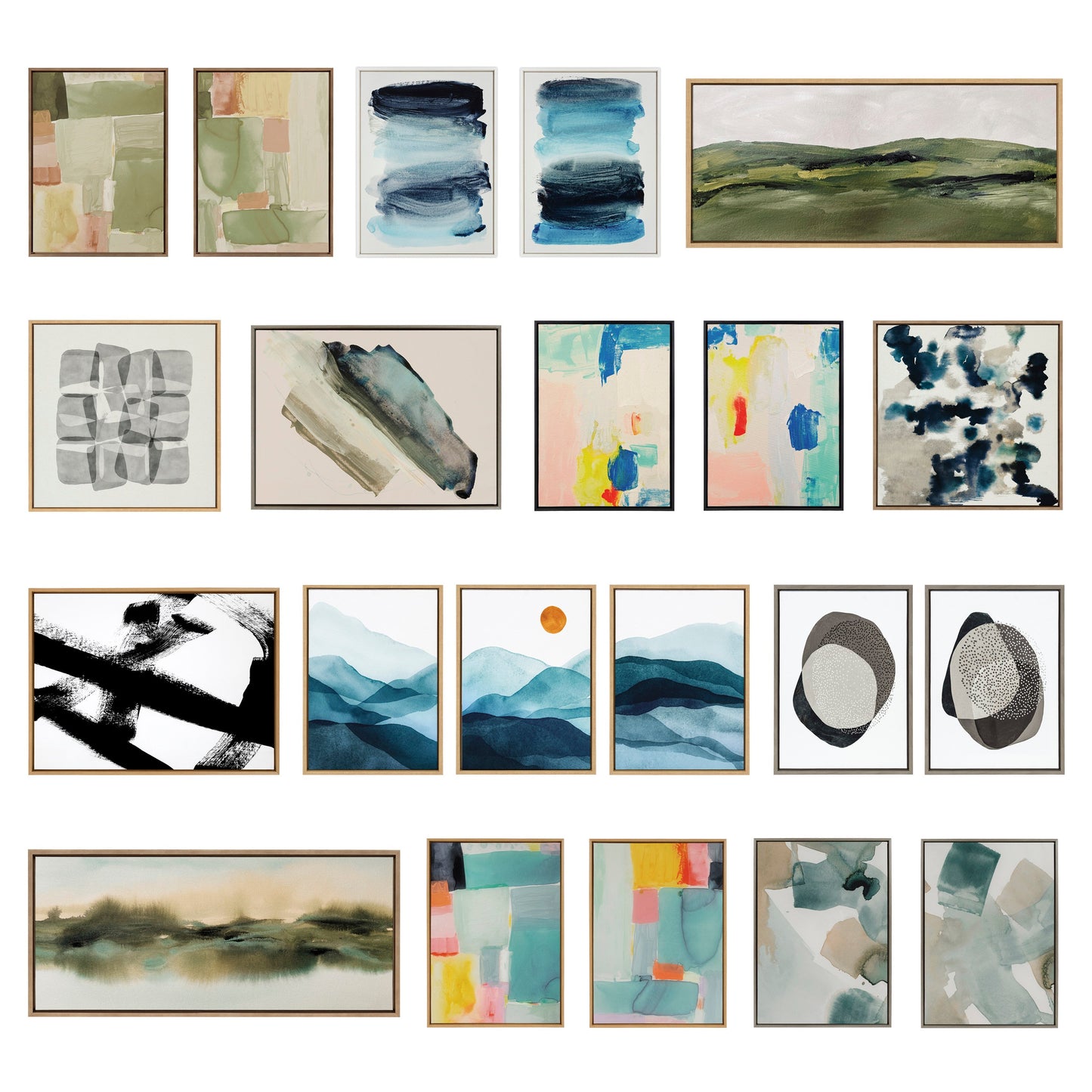 Sylvie Beaded Tranquil Landscape III and V Framed Canvas Art Set by Amy Lighthall