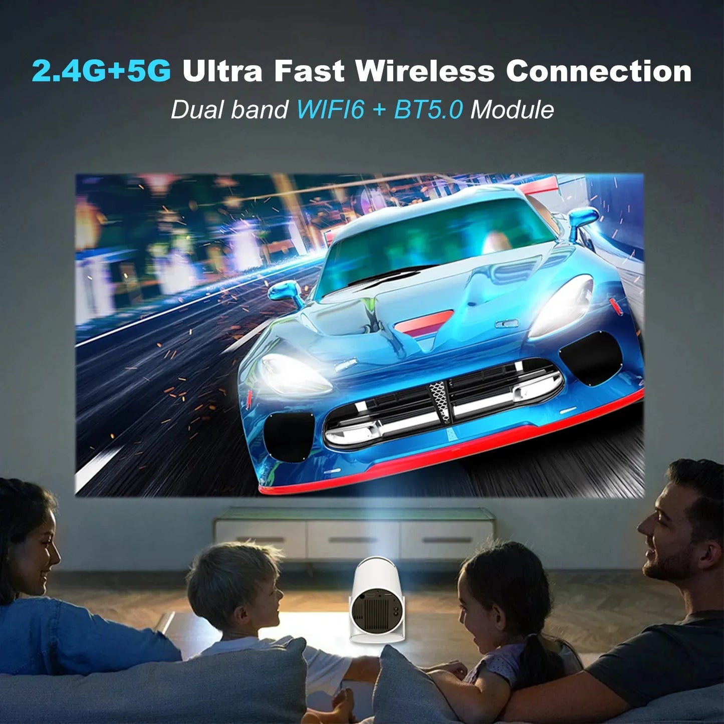 Smart Mini Projector with WiFi & Bluetooth – Turn Any Wall into a 130” Home Theater