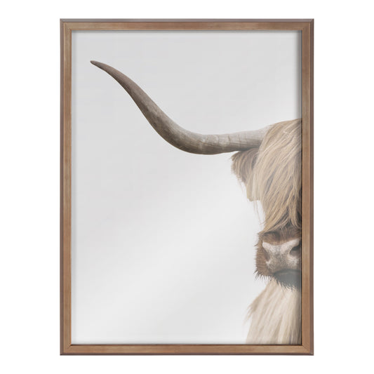 Highland Cow Portrait Framed Glass Wall Art