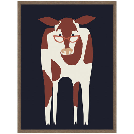 Farm Cow Framed Canvas Wall Art