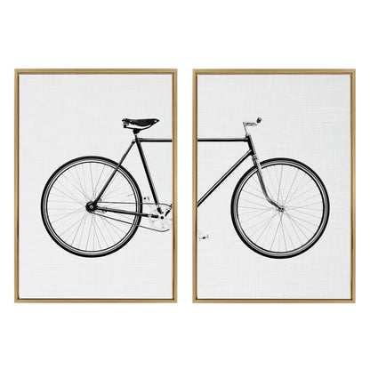 Bicycle Framed Canvas Wall Art Set