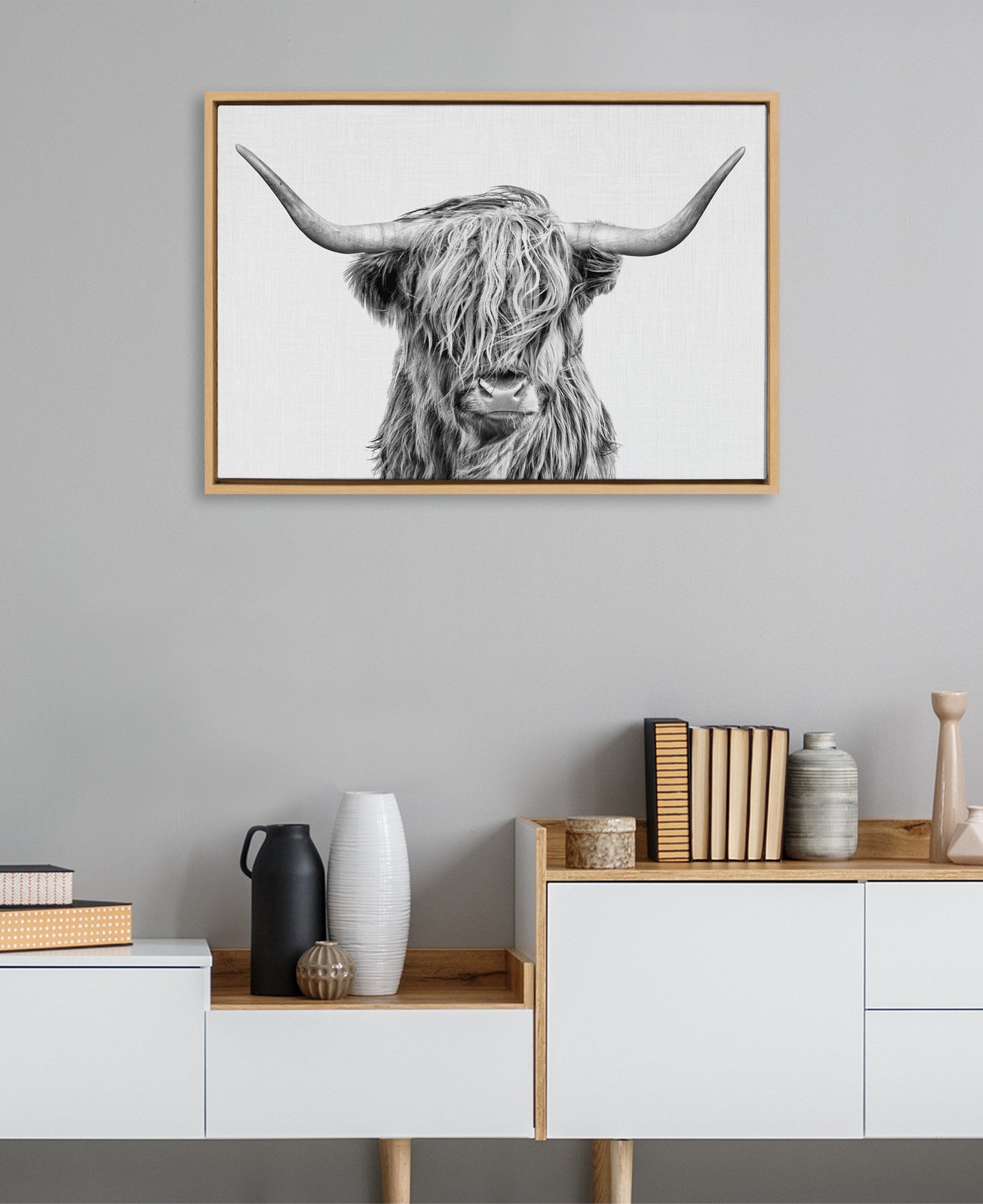 Highland Cow Framed Canvas Wall Art