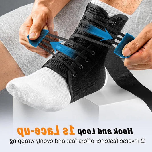 Lace Up Compression Ankle Brace – Adjustable Sports Support