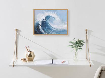 Abstract Painterly Coastal Ocean Wave Framed Print