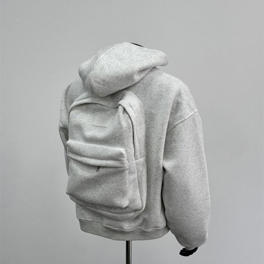 Backpack hoodie gray