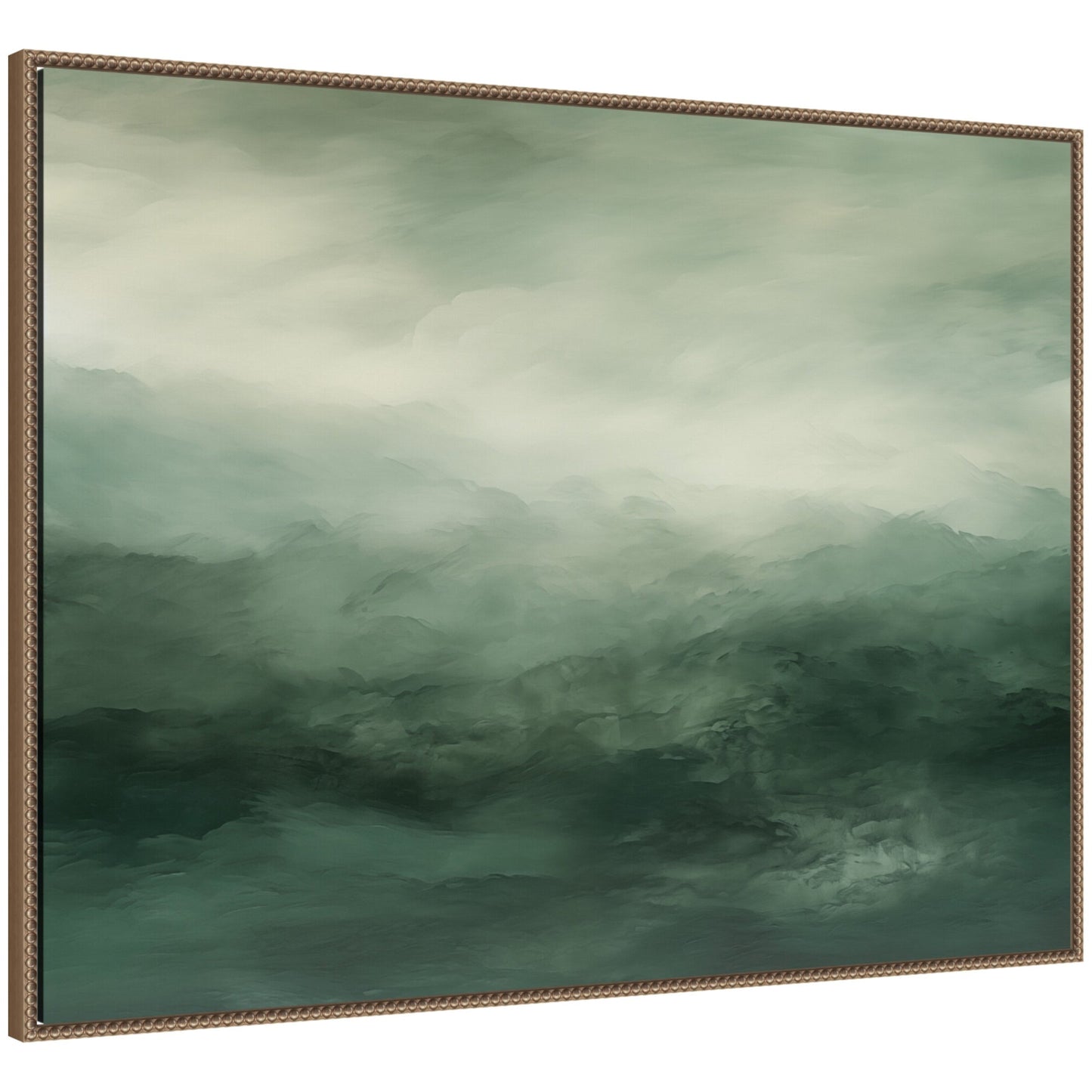 Sage and Emerald Abstract Forest Canvas Wall Art