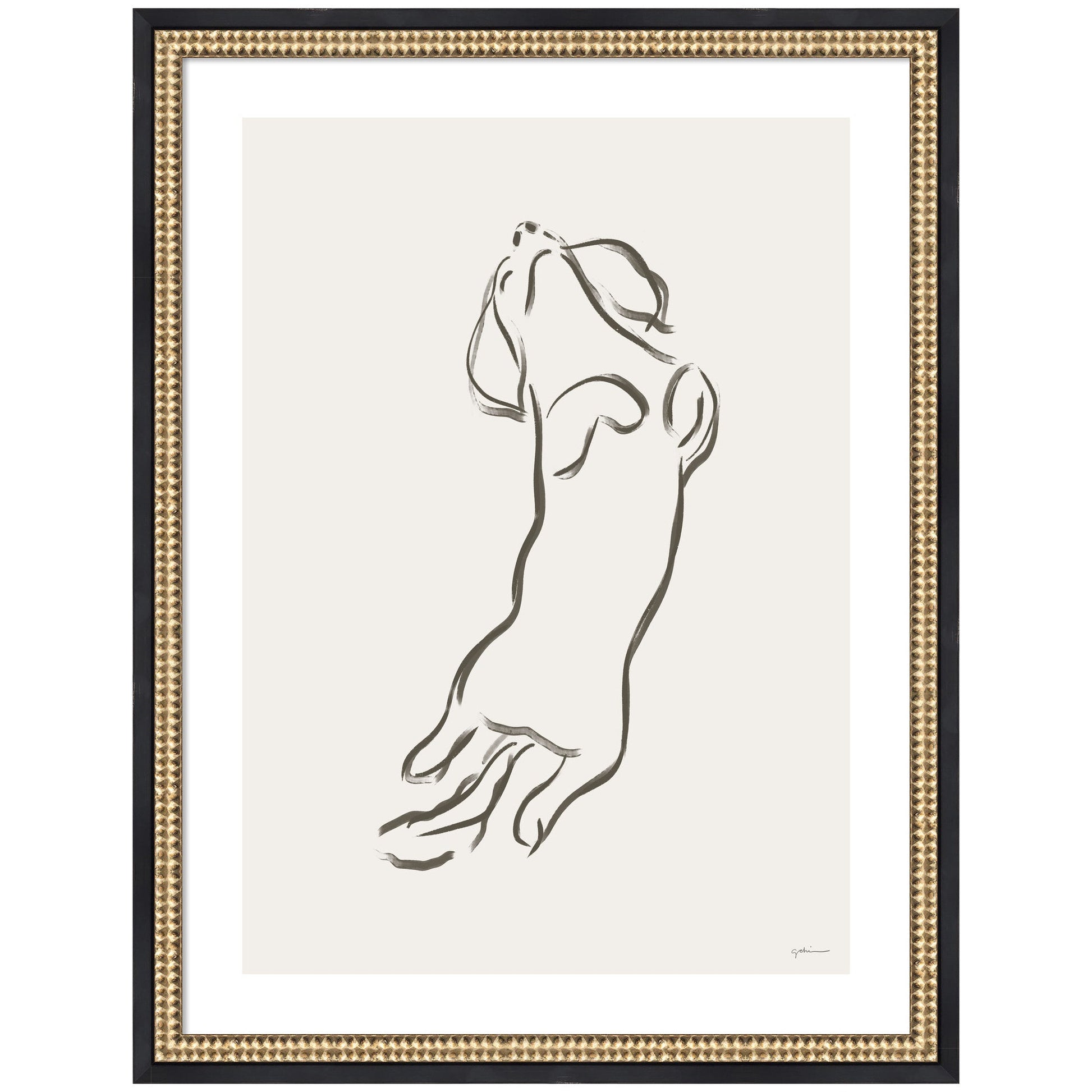 Dachshund framed wall art print in modern frame