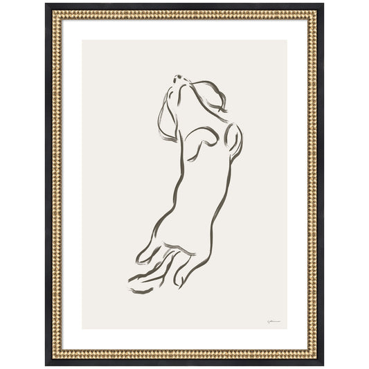 Dachshund framed wall art print in modern frame