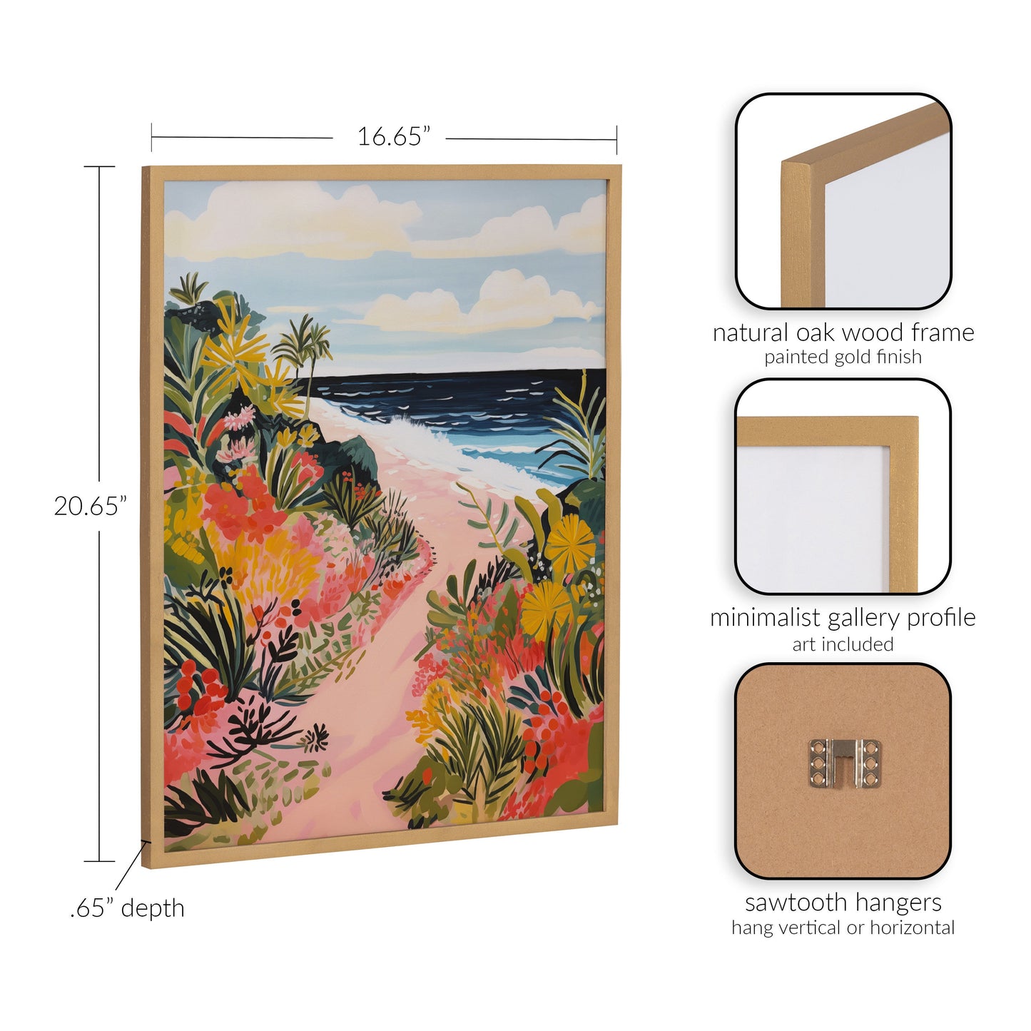 Tropical Ocean Path Coastal Framed Wall Art