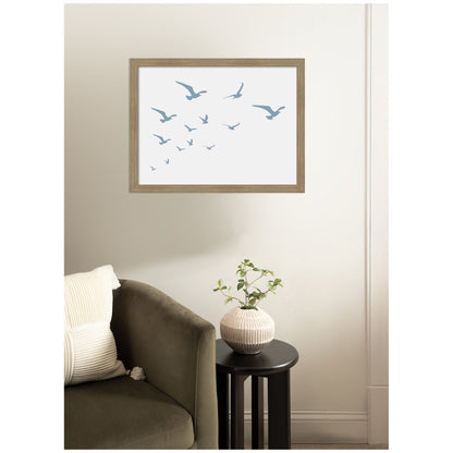 Seagulls White Background by Jolly and Dash Framed Wall Art Print