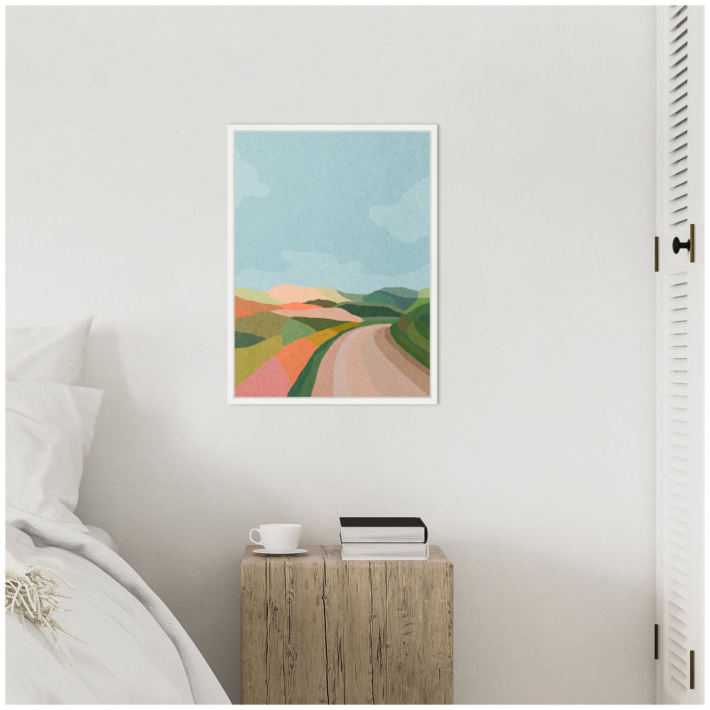 Winding Country Lane Framed Canvas Wall Art