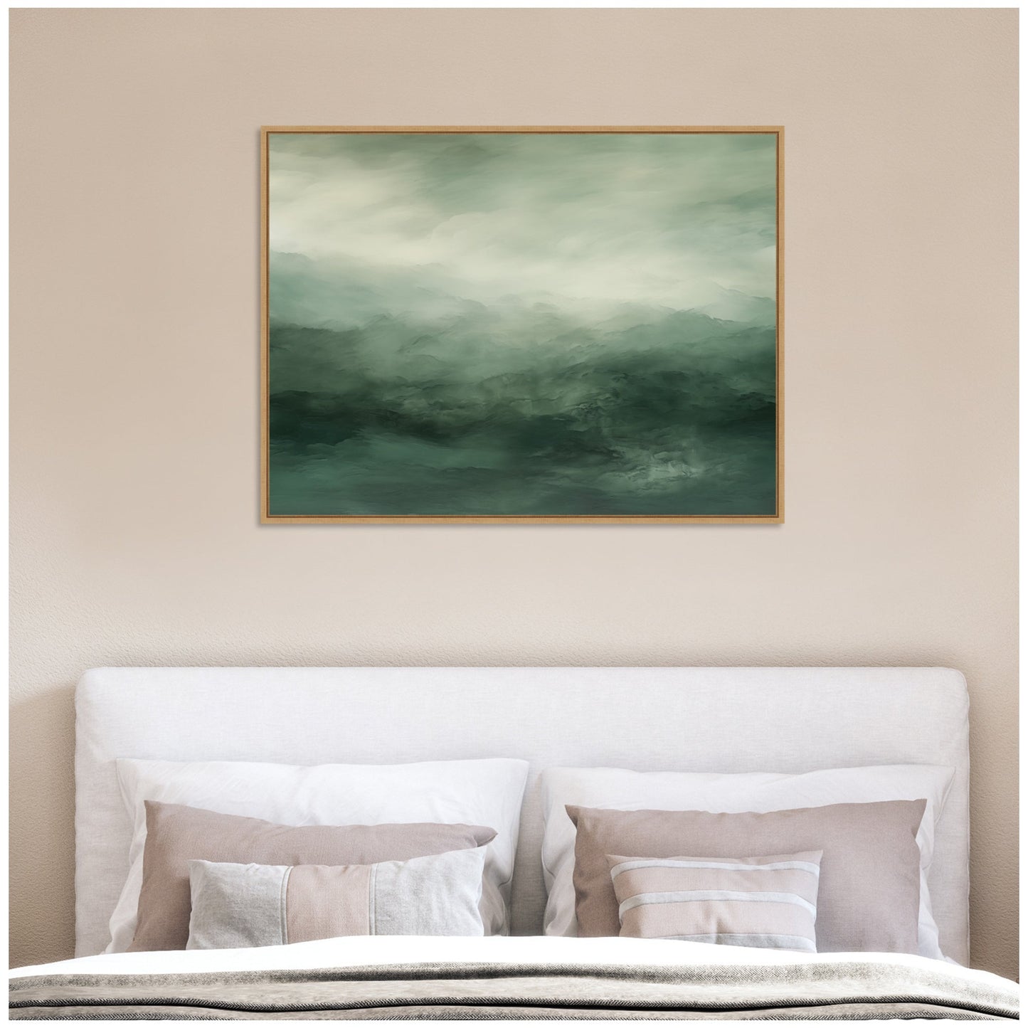 Sage and Emerald Abstract Forest Canvas Wall Art