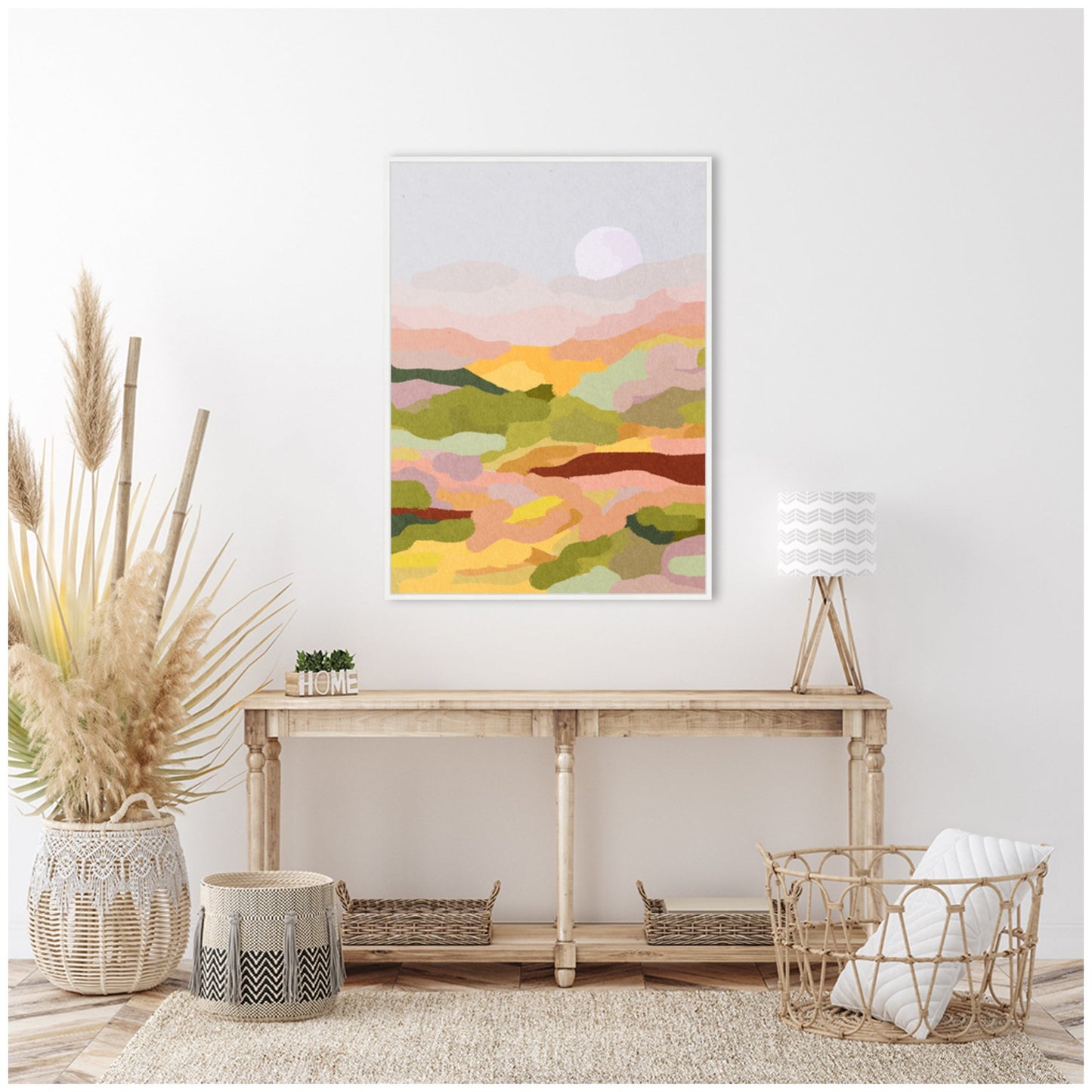 Golden Hills Landscape Framed Canvas Wall Art