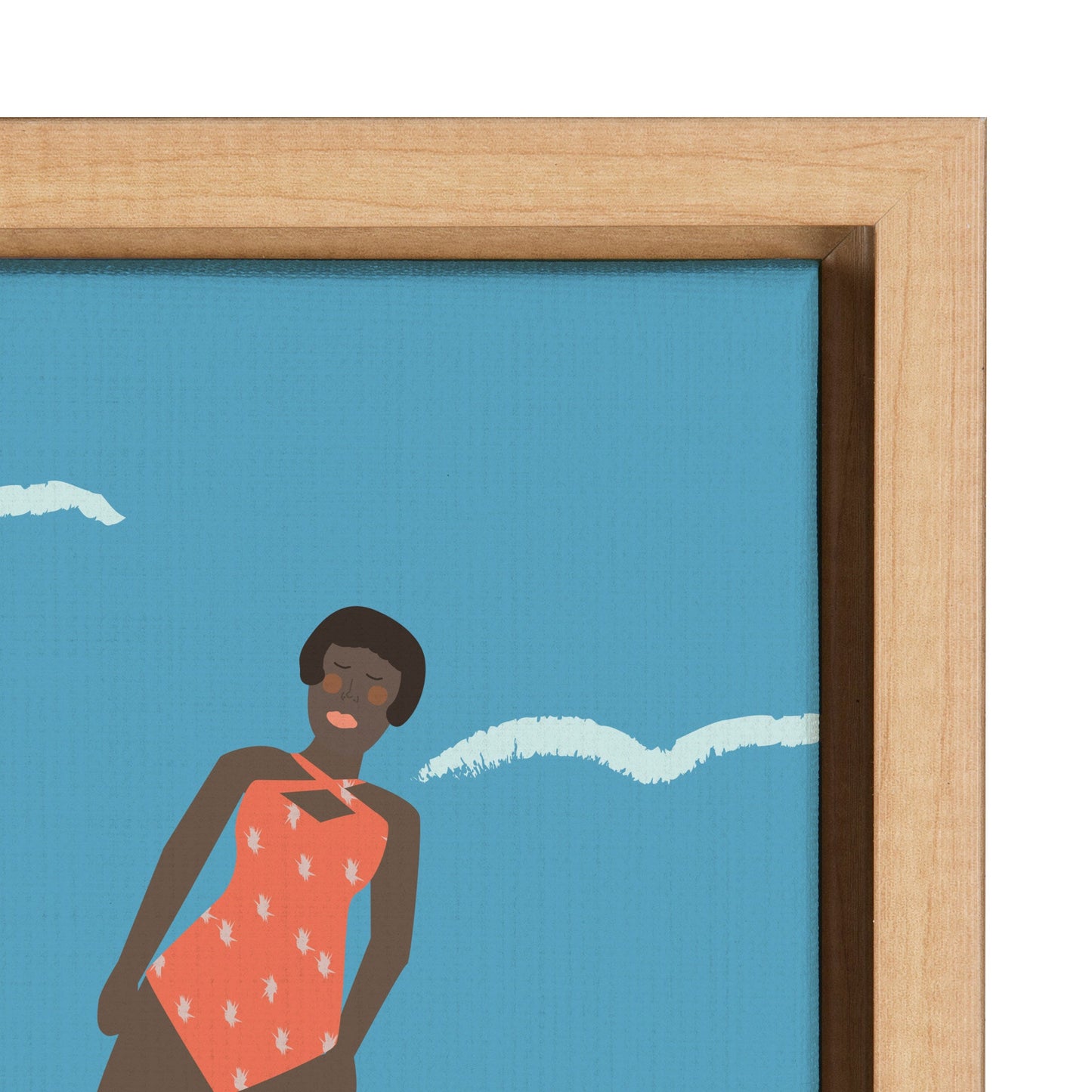 Coastal Swimmers Framed Canvas Wall Art
