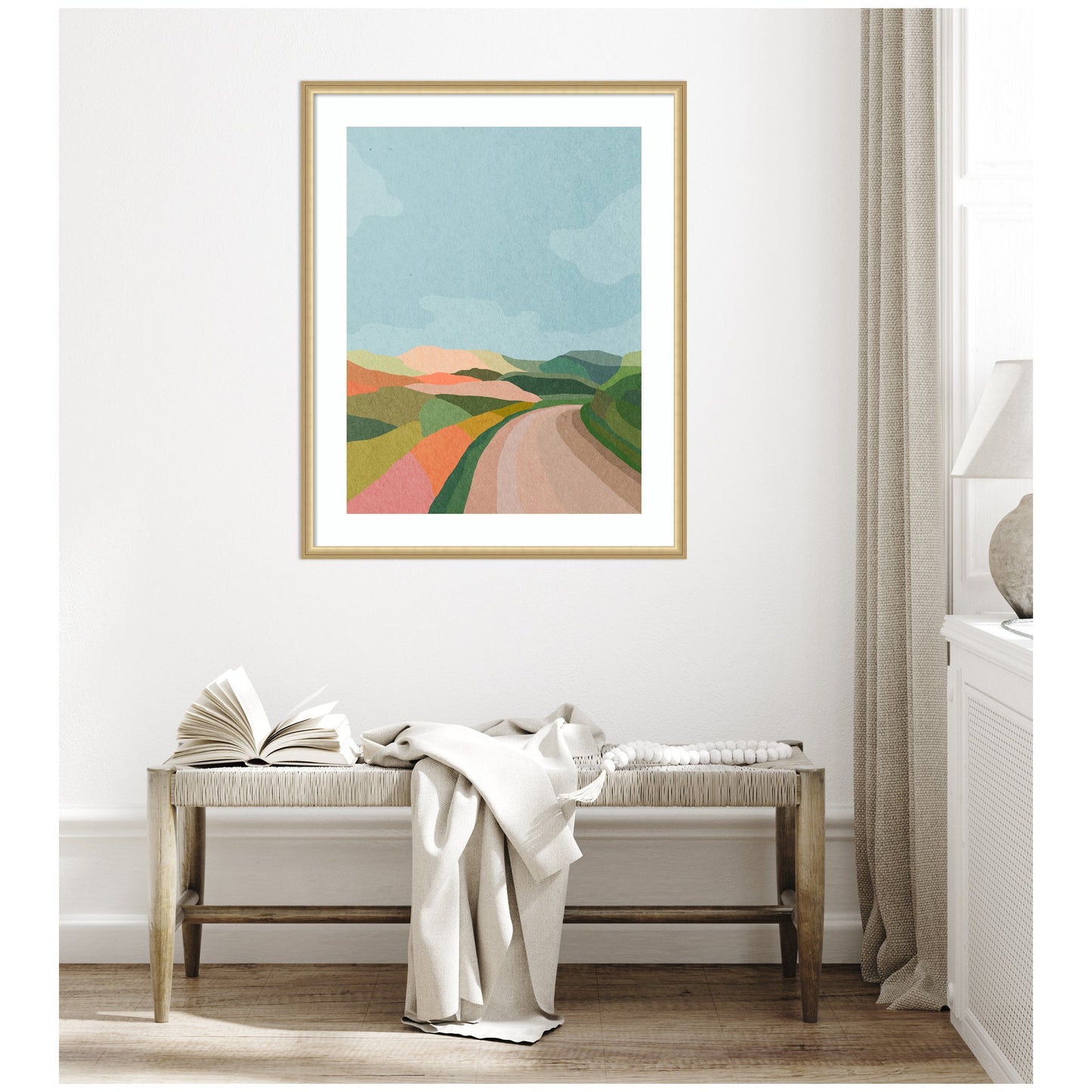 Country Road Landscape Framed Wall Art