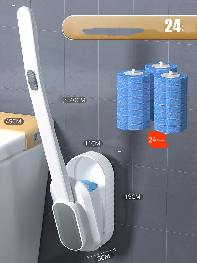 Disposable Toilet Brush with Replaceable Heads – Touch-Free Deep Clean, Always Fresh