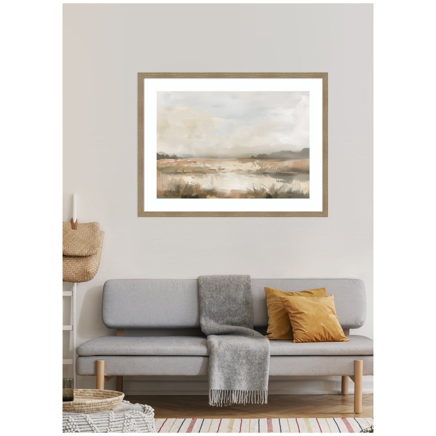Neutral Abstract Landscape Framed Wall Art
