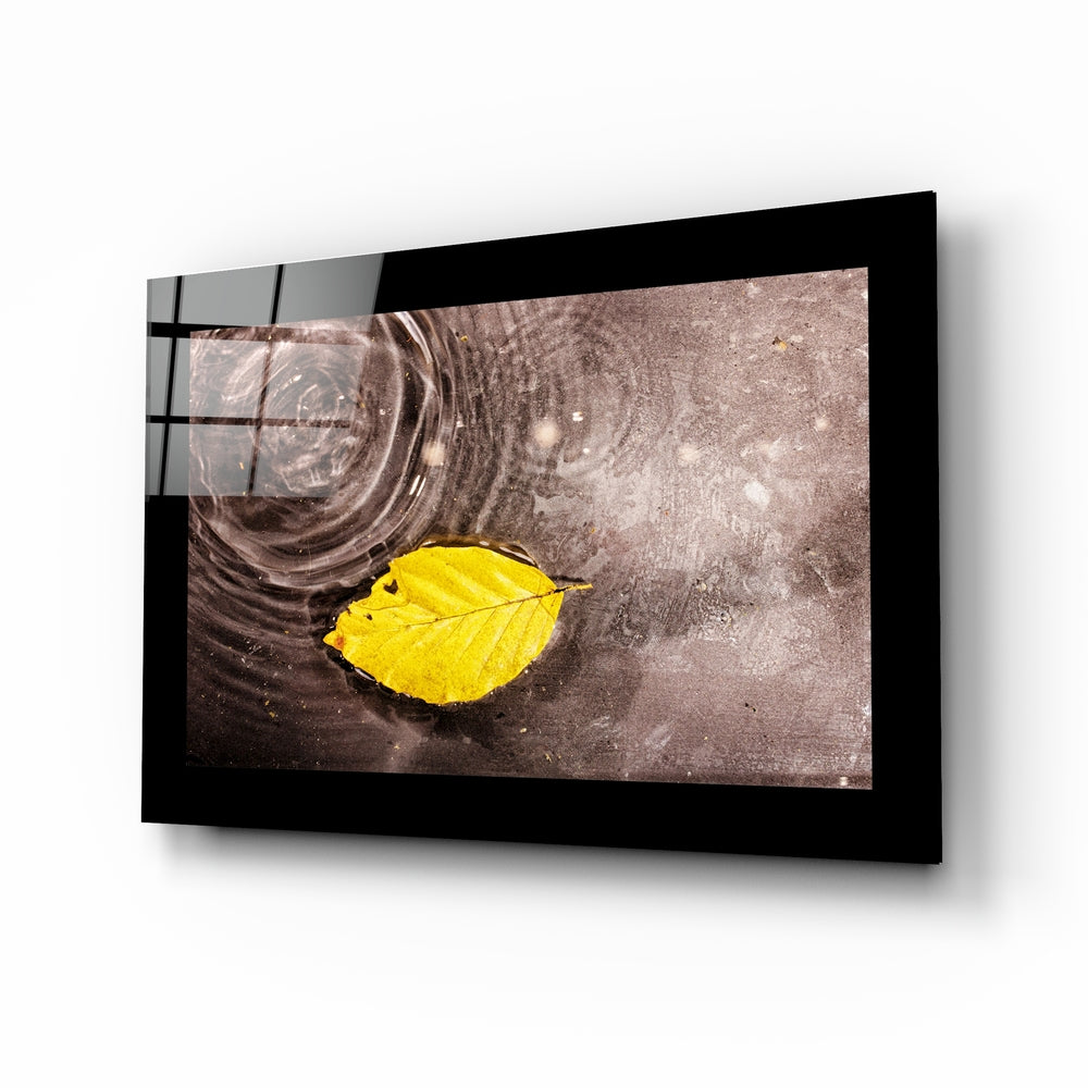 Autumn Glass Wall Art floating leaf