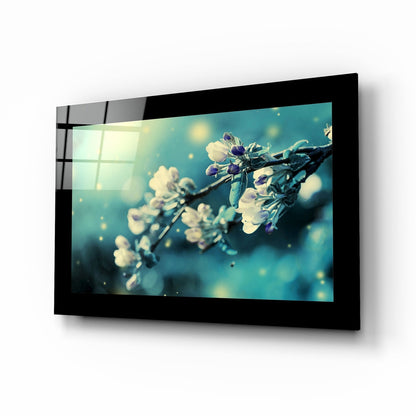 Blooming blossom macro glass wall art