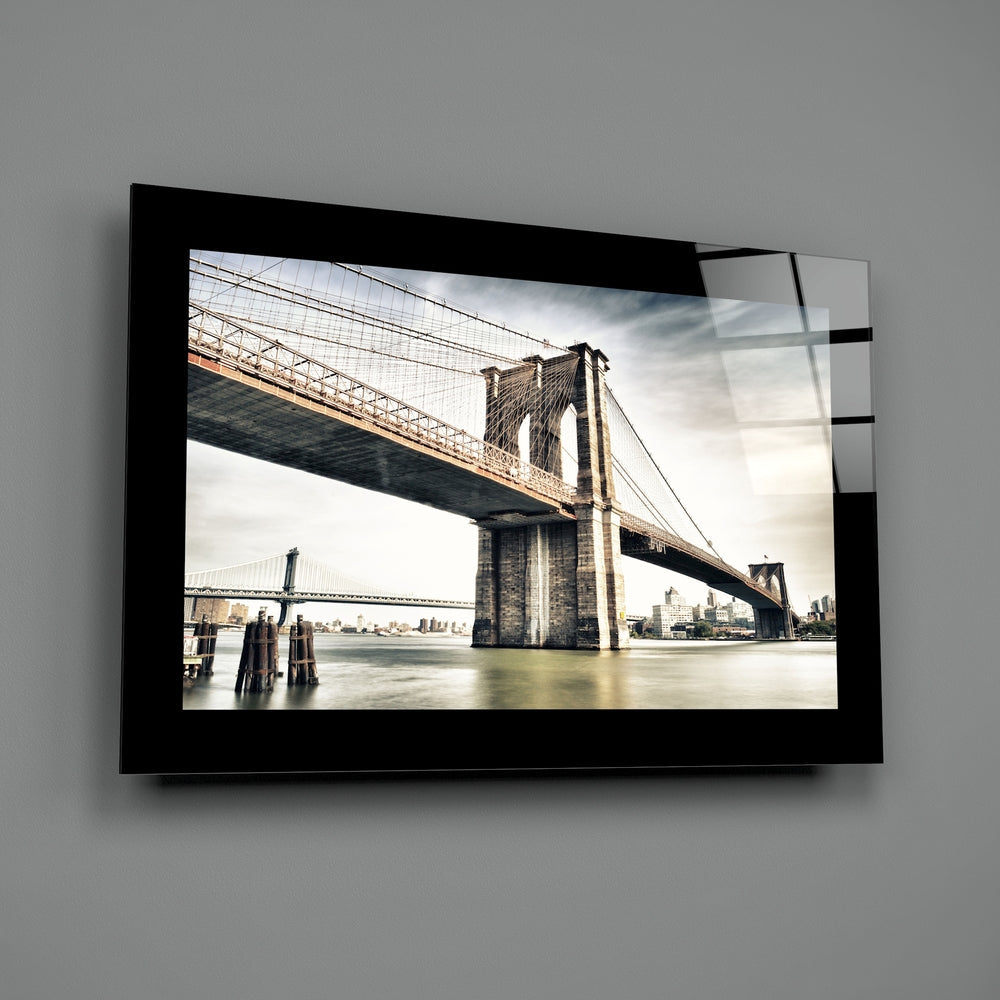 Brooklyn Bridge Editorial Glass Wall Art