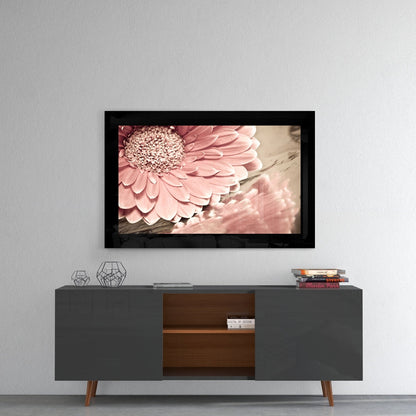 Dusty Rose Daisy Glass Wall Art