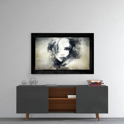 Woman In Watercolor Glass Wall Art