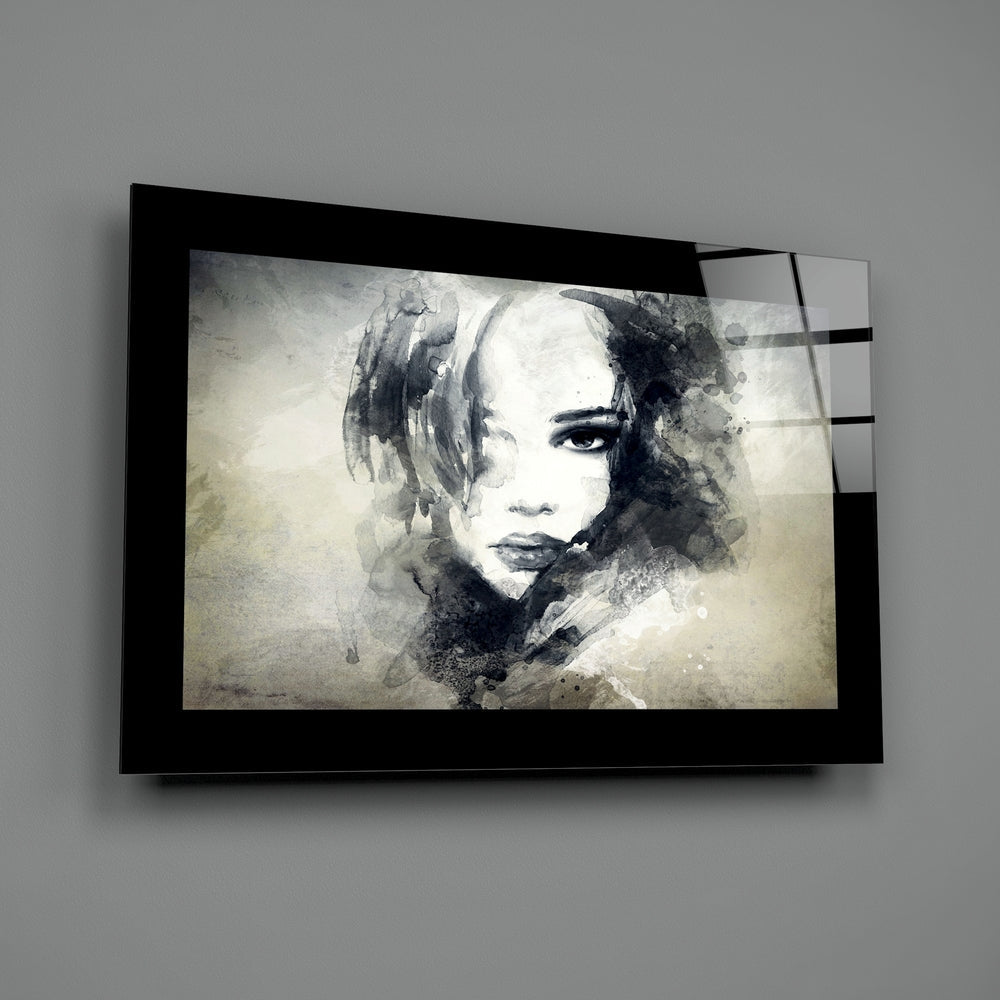 Woman In Watercolor Glass Wall Art