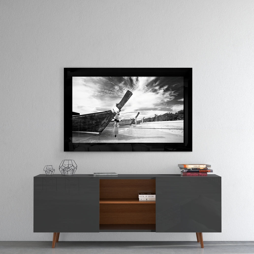 Longtail Boats Glass Wall Art