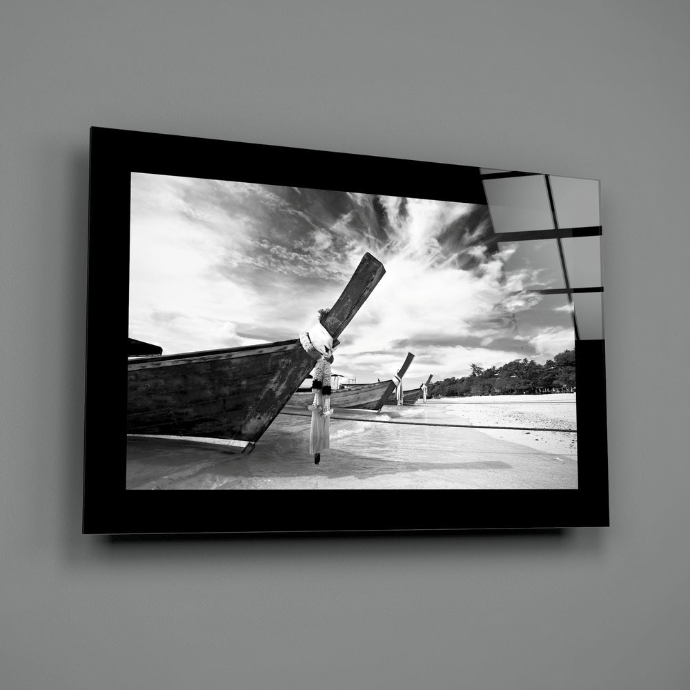 Longtail Boats Glass Wall Art