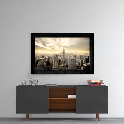 New York Skyline Sunbeam Glass Wall Art