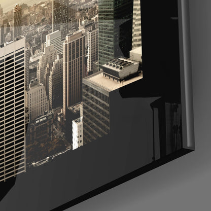 New York Skyline Sunbeam Glass Wall Art