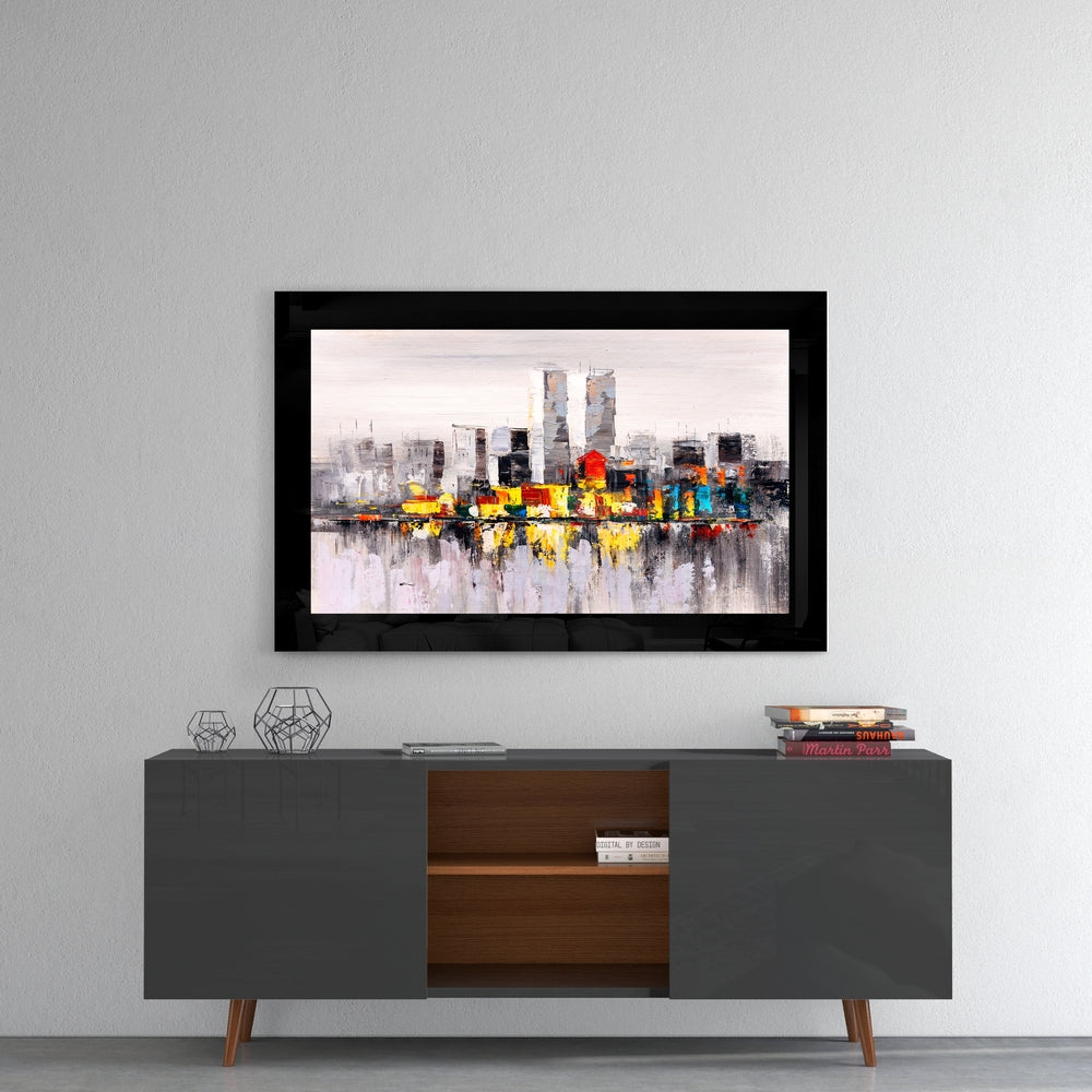 City Skyline Glass Wall Art