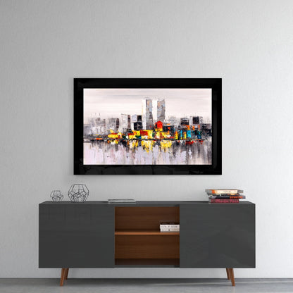 City Skyline Glass Wall Art