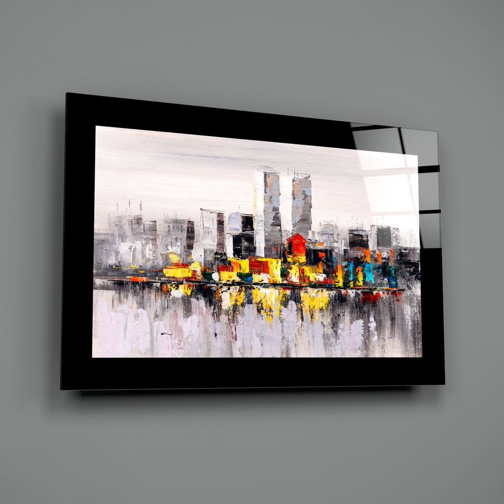 City Skyline Glass Wall Art