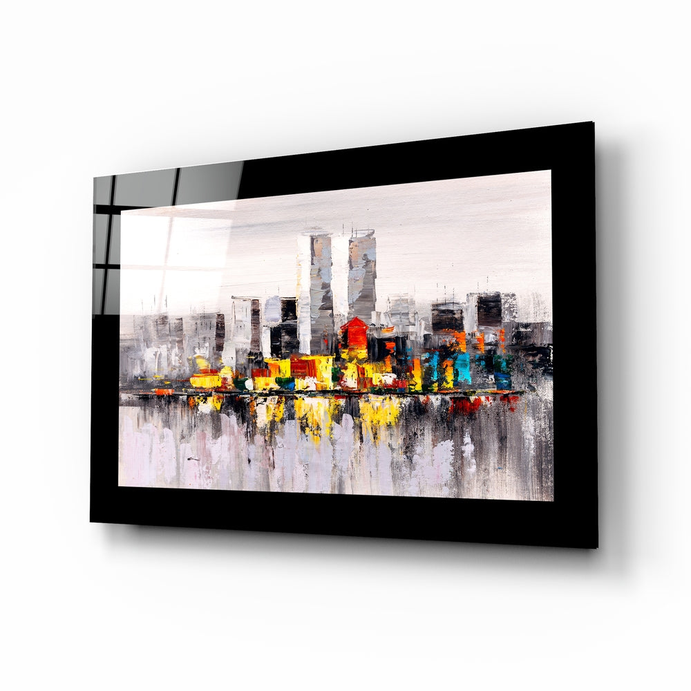 City Skyline Glass Wall Art