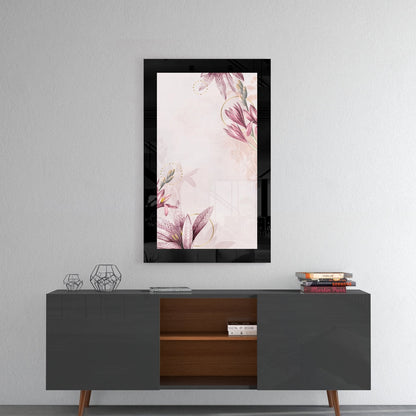 Blush Pink Floral Glass Wall Art