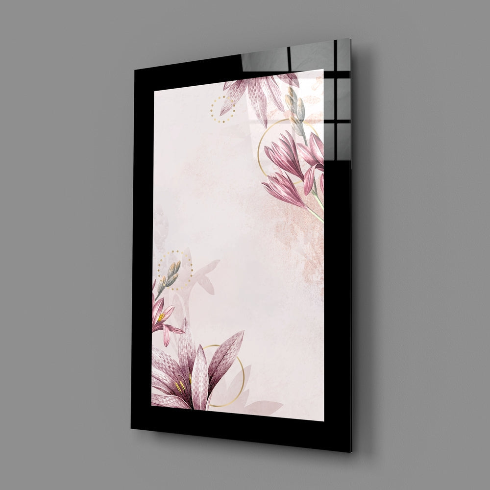 Blush Pink Floral Glass Wall Art