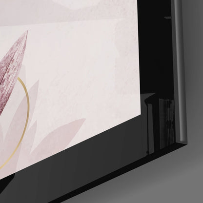 Blush Pink Floral Glass Wall Art