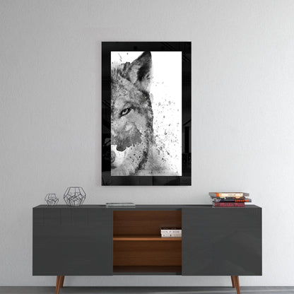 Wolf Watercolor Glass Wall Art