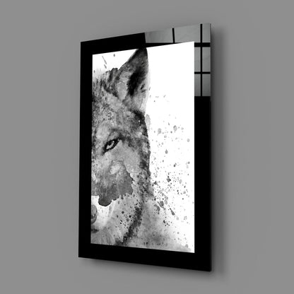 Wolf Watercolor Glass Wall Art