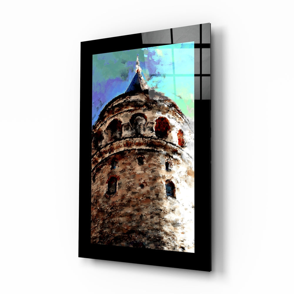 Galata Tower Istanbul cityscape glass wall art