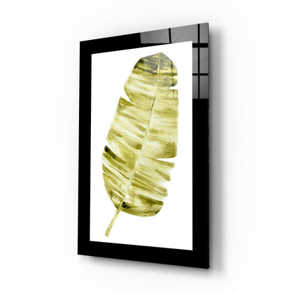 Leaf glass wall art botanical watercolor